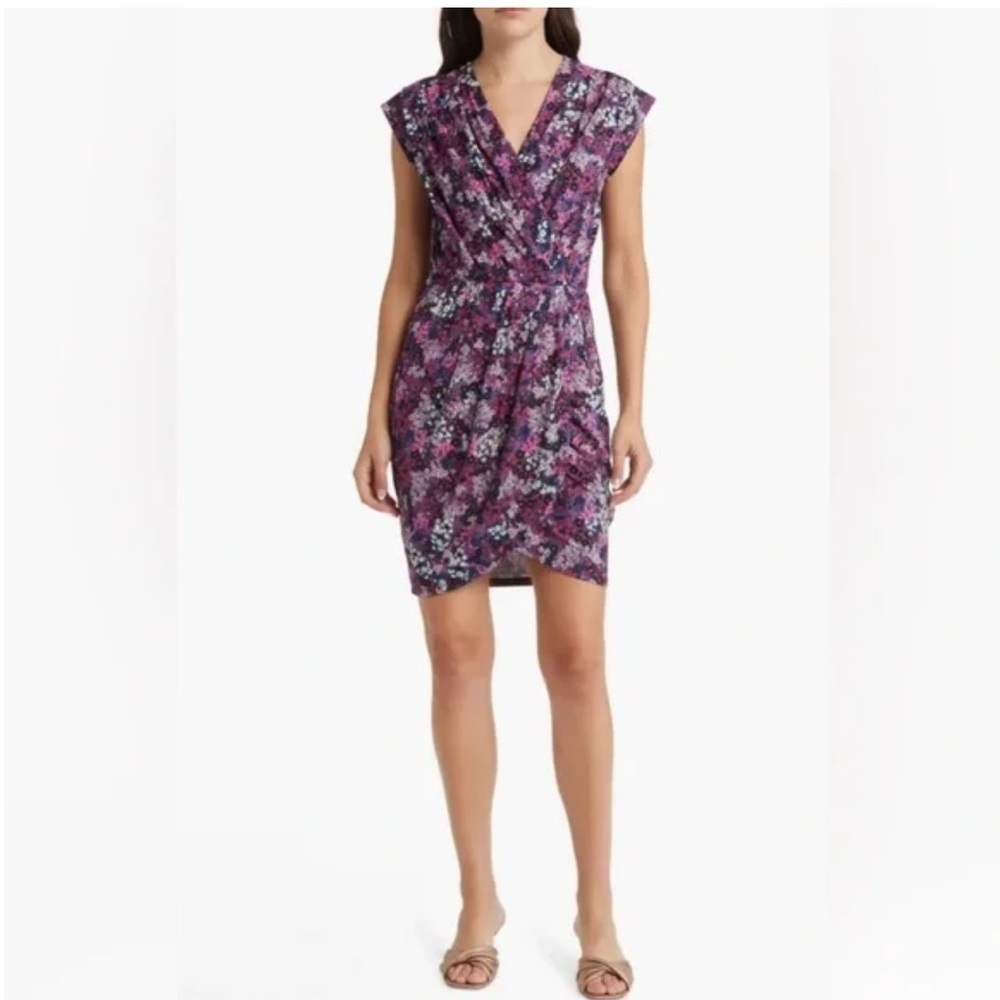 Ted Baker London Maggeyi Floral Wrap Dress in Purple and Pink